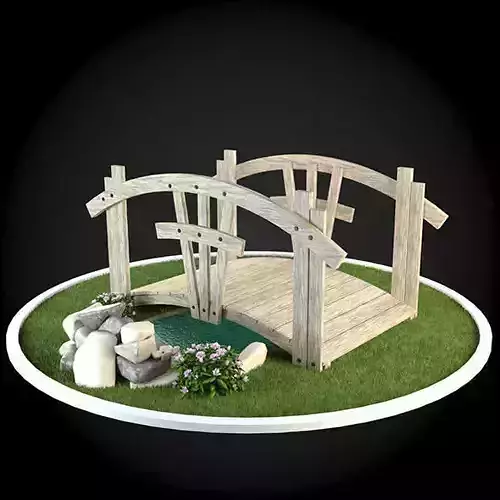 Bridge wooden in garden