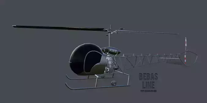 Lowpoly Bell H-13 Sioux