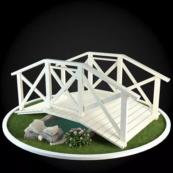 Bridge wooden 3D model_0