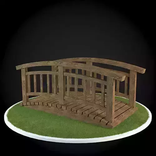 Bridge wooden on grass