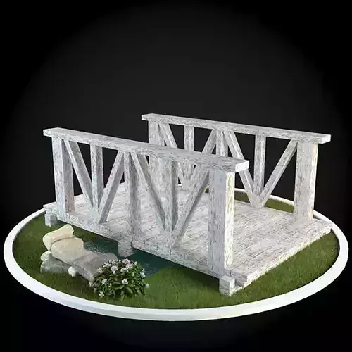 Bridge wooden on grass