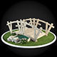 Bridge wooden in garden 3D model_1