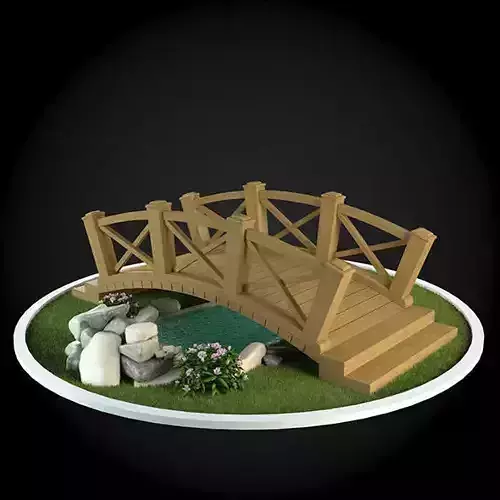 Bridge wooden in garden