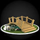 Bridge wooden in garden 3D model_1