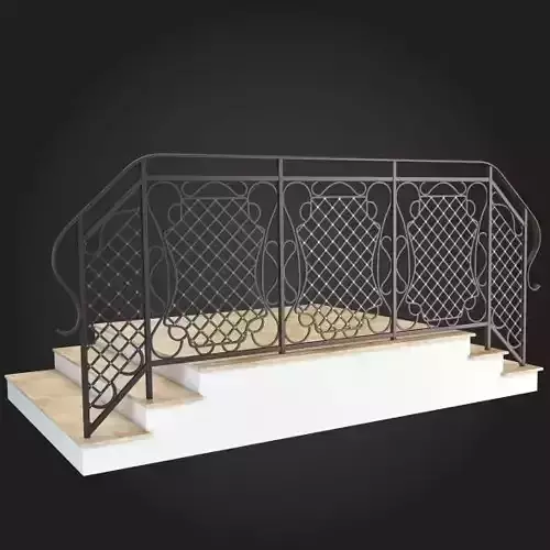 Staircase wrought iron railing