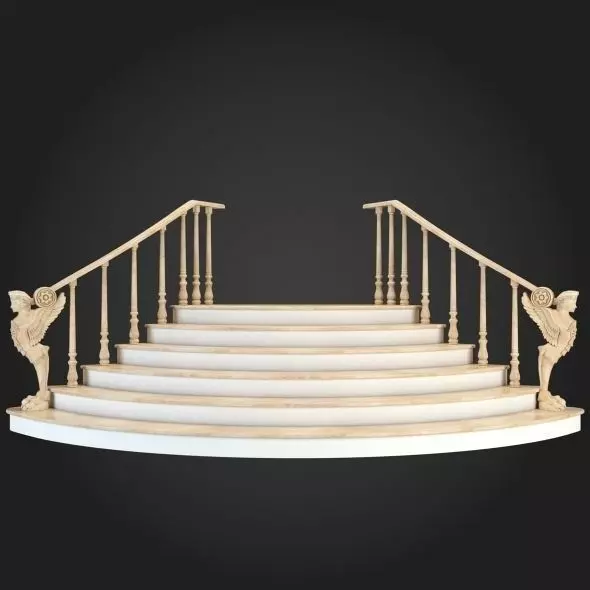 Staircase marble 3D model_0