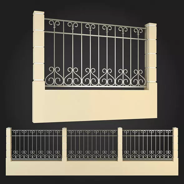 Fence wrought iron fences 3D model_0
