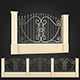 Fence three wrought iron gates 3D model_1