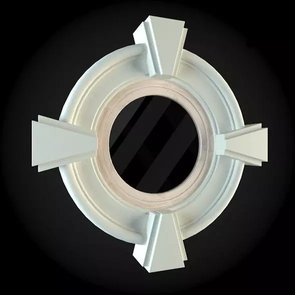 Window circular frame 3D model_0
