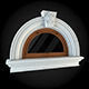 Window arched with wooden frame 3D model_1