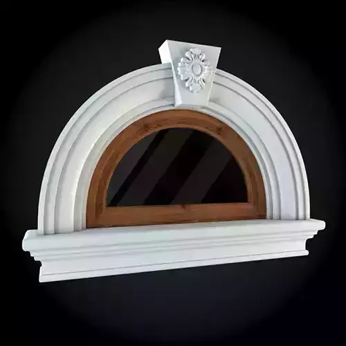 Window arched with wooden frame