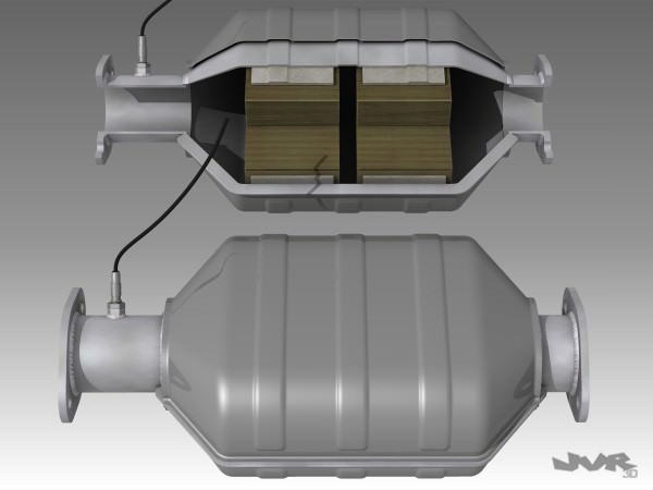 Car Exhaust Catalytic Converter 3D model_6