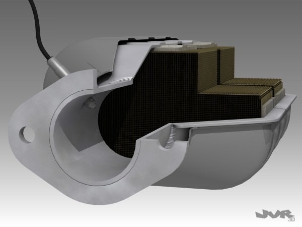 Car Exhaust Catalytic Converter 3D model_3