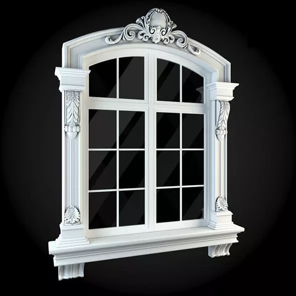 Window with ornate details 3D model_0