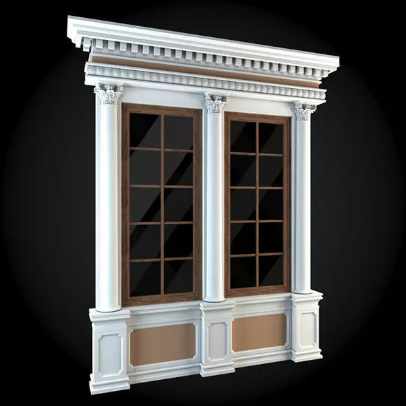 Window with columns and windows 3D model | CGTrader