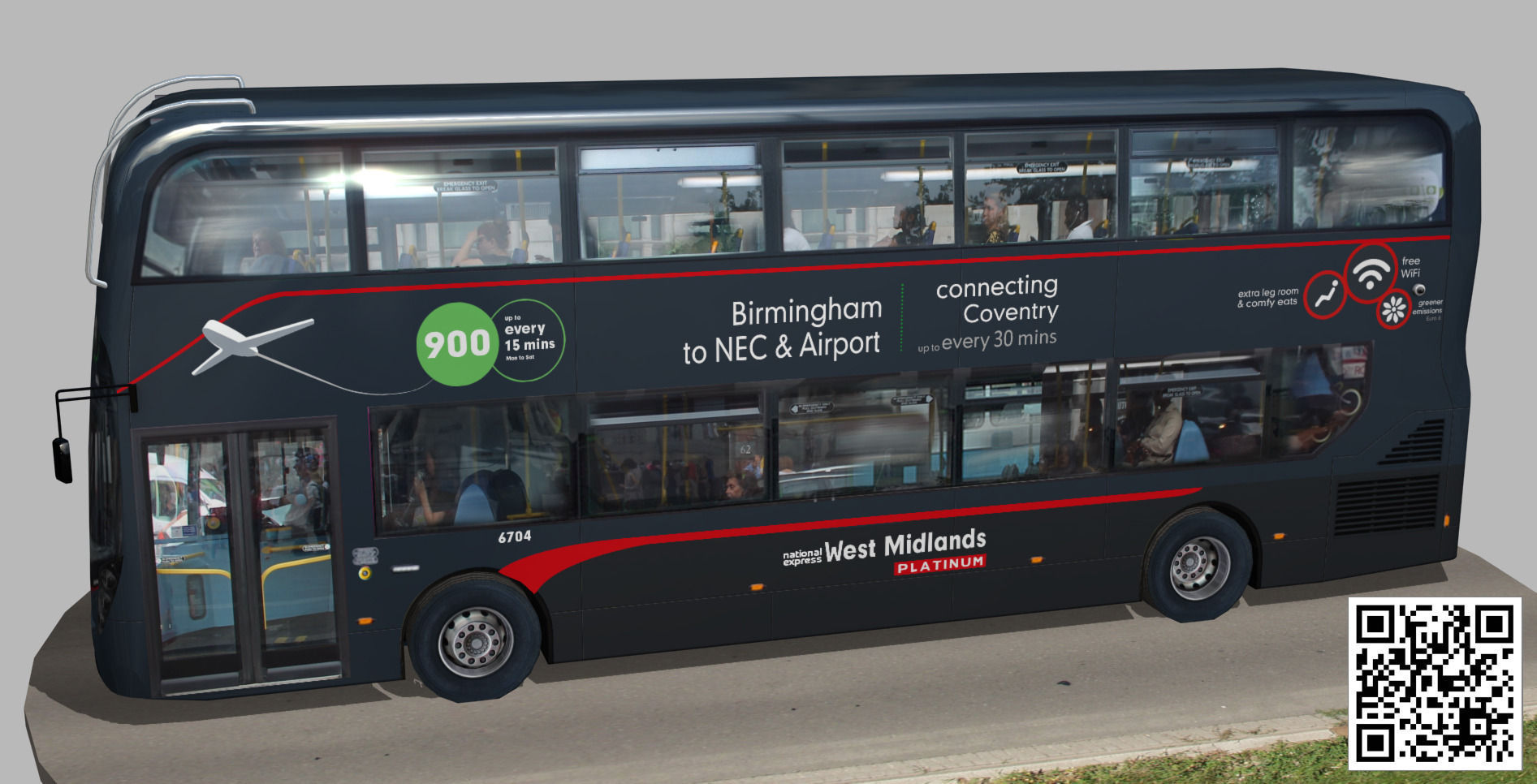 Alexander Dennis Enviro 400 MMC West Midla... 3D Model Game ready