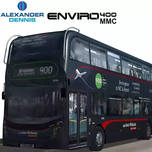 Alexander Dennis Enviro 400 MMC West Midlands Express Low-poly 3D model