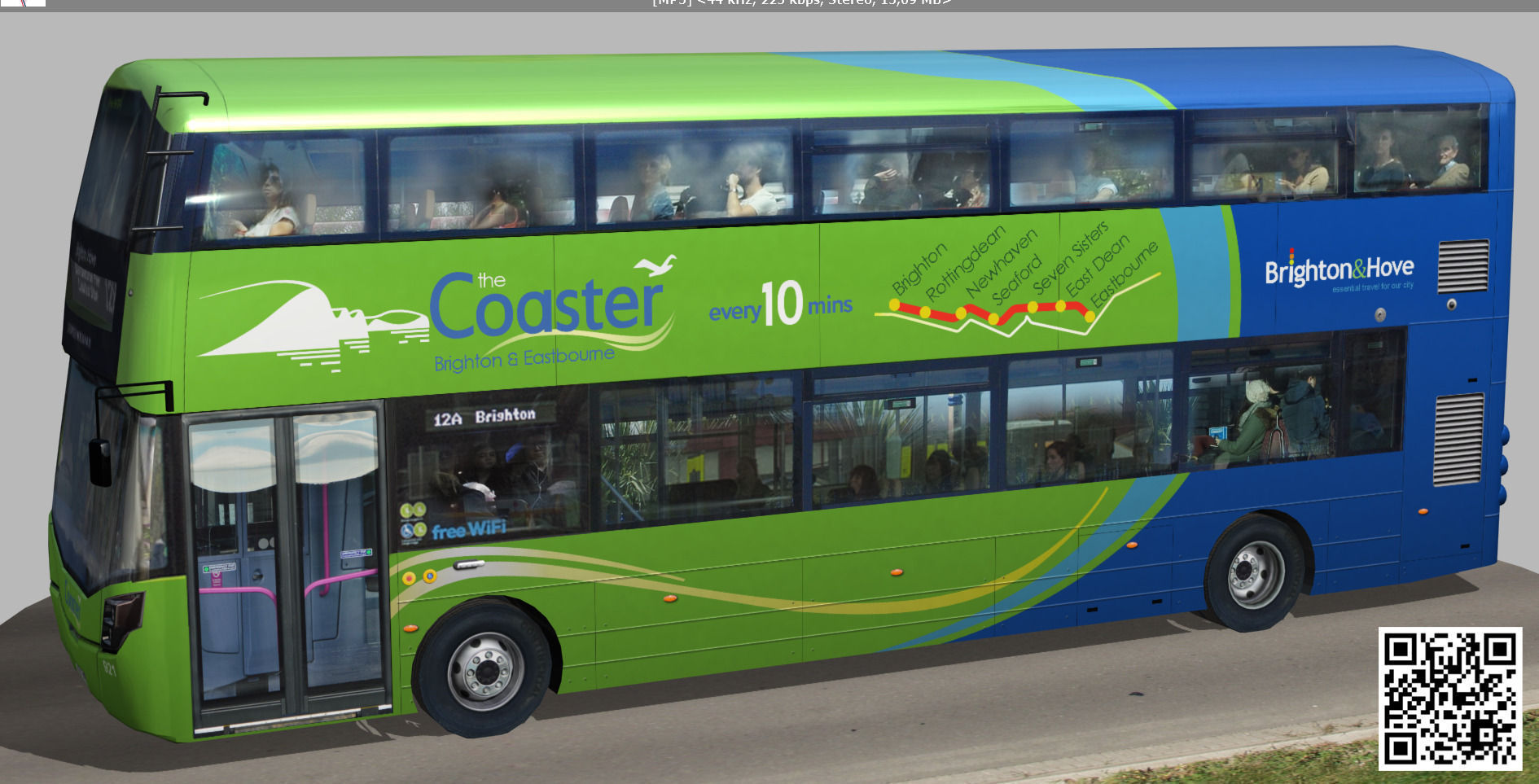 Wrightbus Streetdeck Coaster Green livery Low-poly 3D model_2