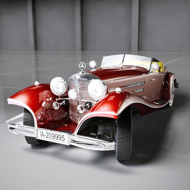 Mercedes-Benz 500K Roadster 3D model_9