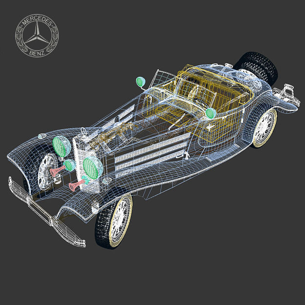 Mercedes-Benz 500K Roadster 3D model_14