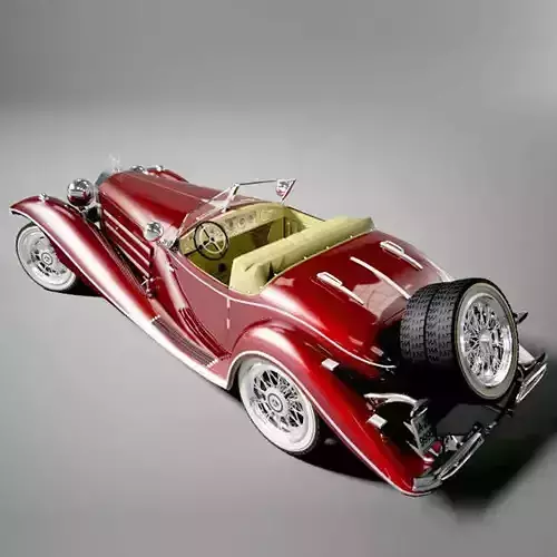 Mercedes-Benz 500K Roadster 3D model Mercedes-Benz 500K Roadster 3D model