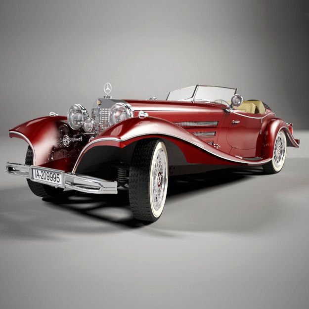 Mercedes-Benz 500K Roadster 3D model_6