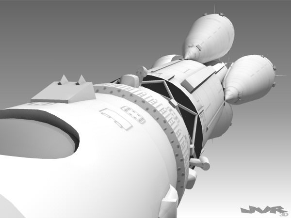 Vostok 1 Space Rocket 3D model_7