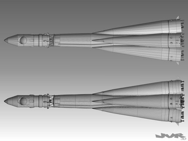 Vostok 1 Space Rocket 3D model_4