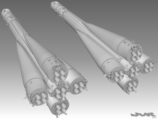 Vostok 1 Space Rocket 3D model_3