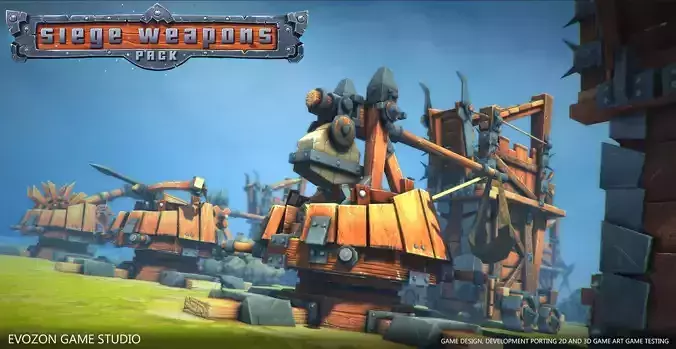 Siege Weapons Pack Low Poly Low-poly 3D model