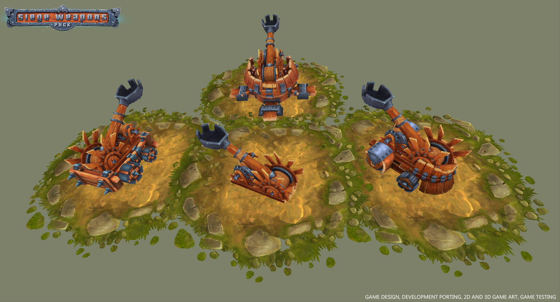 Siege Weapons Pack Low Poly - LITE Low-poly 3D model_2
