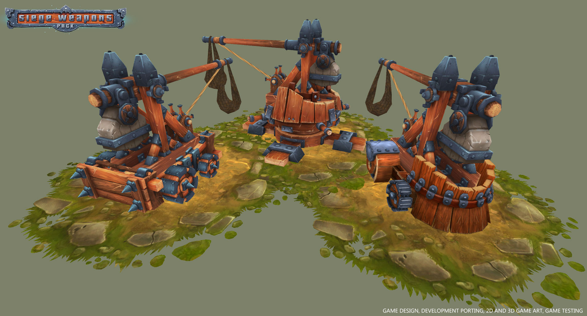 Siege Weapons Pack Low Poly - LITE Low-poly 3D model_9