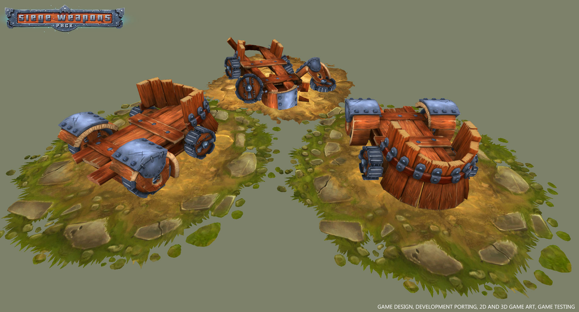 Siege Weapons Pack Low Poly - LITE Low-poly 3D model_7