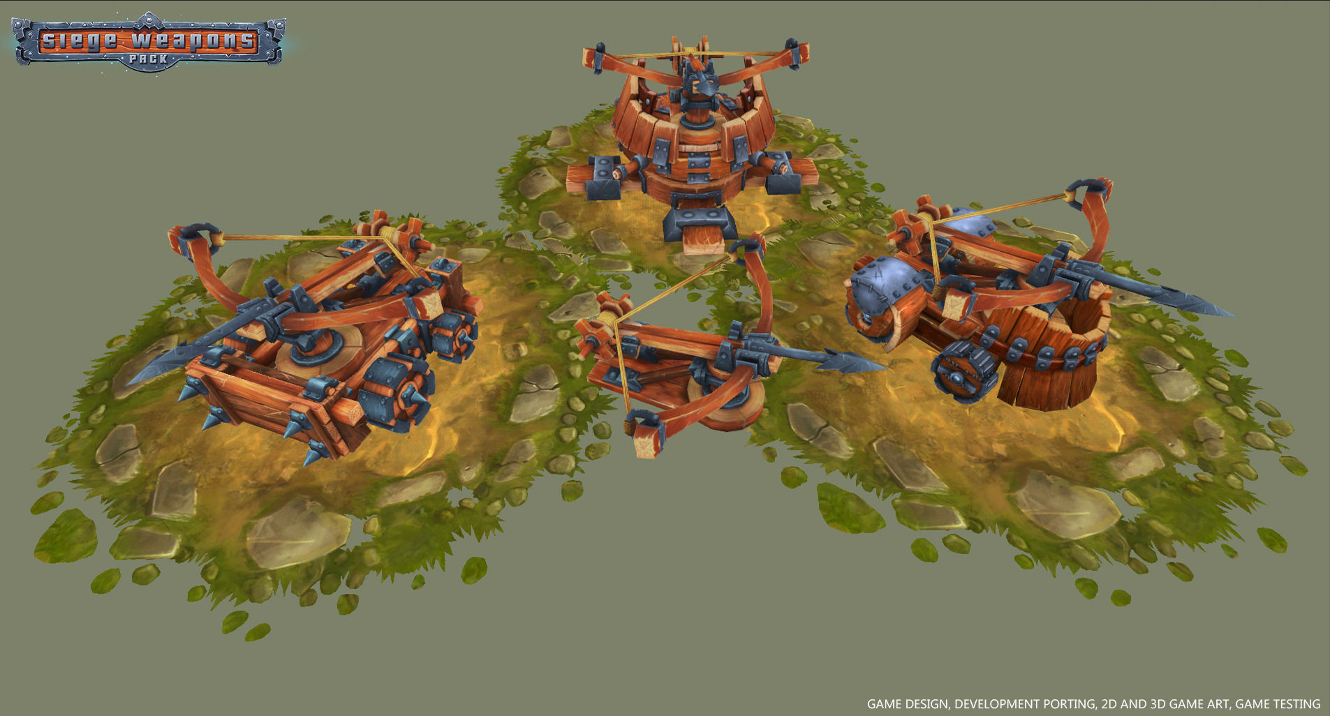 Siege Weapons Pack Low Poly - LITE Low-poly 3D model_1