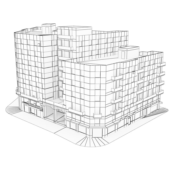 Building apartment - apartment Low-poly 3D model_18