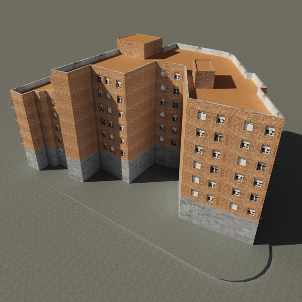 Building apartment - apartment Low-poly 3D model_4