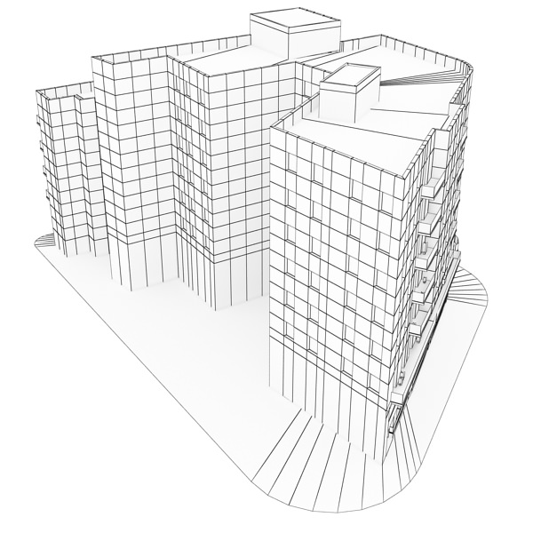 Building apartment - apartment Low-poly 3D model_19