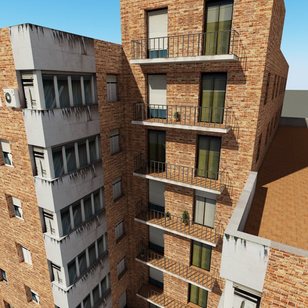 Building apartment - apartment Low-poly 3D model_15