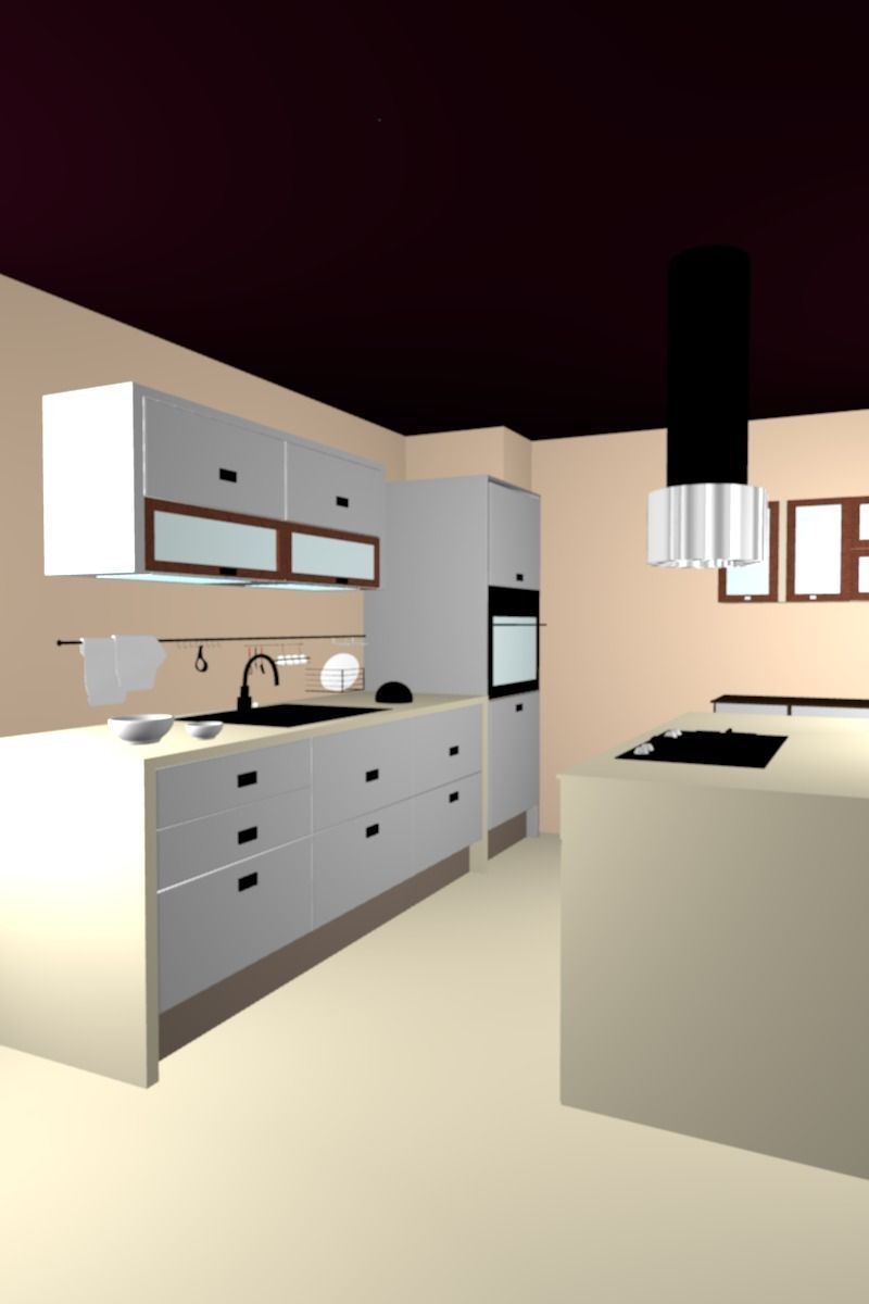 kitchen designe on blender 3D model_0
