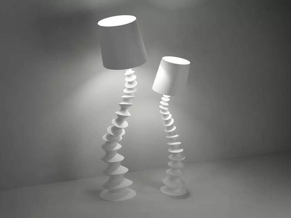 Drunk floor lamps 3D model_0