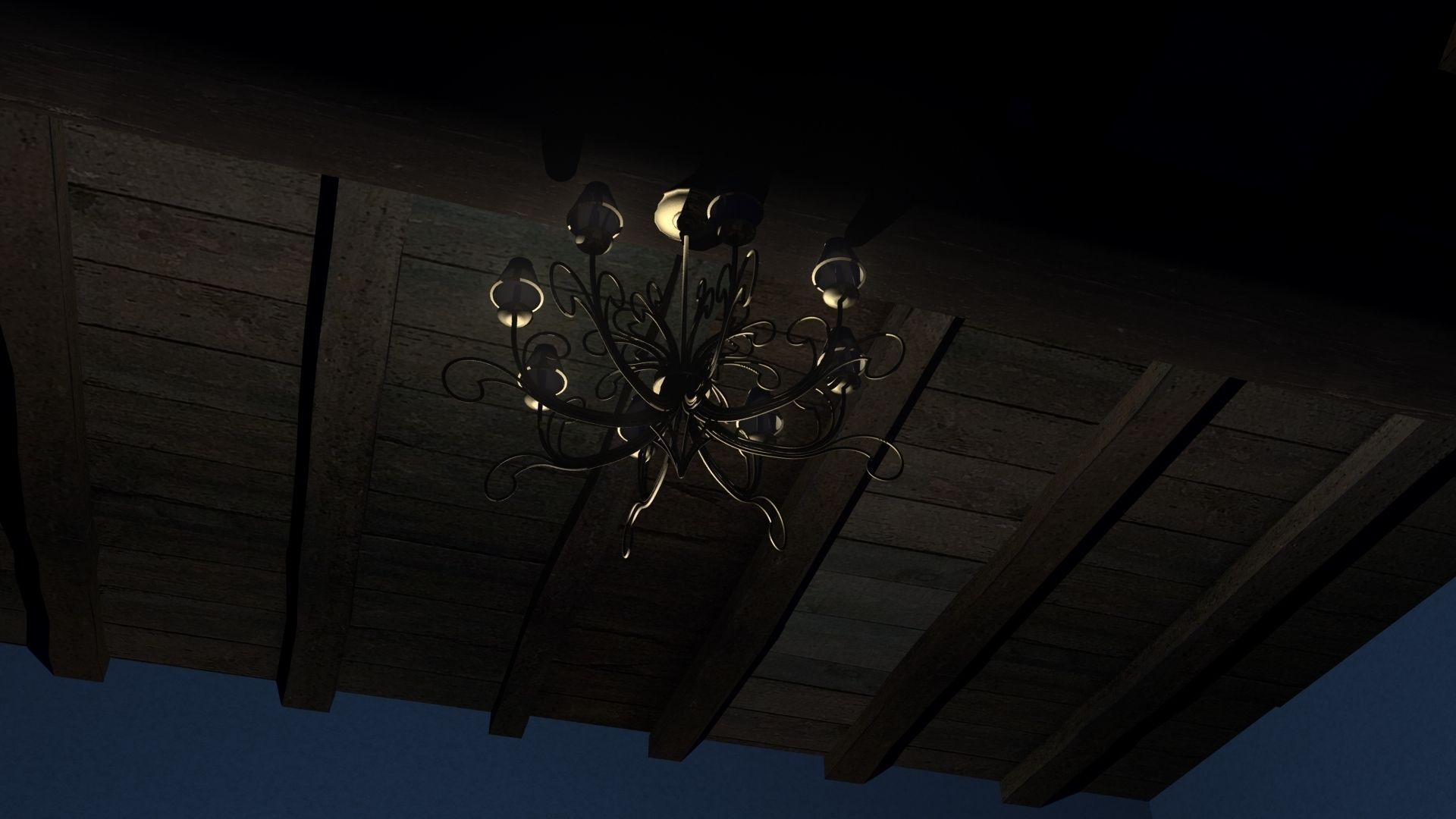 Classical french Bedroom Low-poly 3D model_6