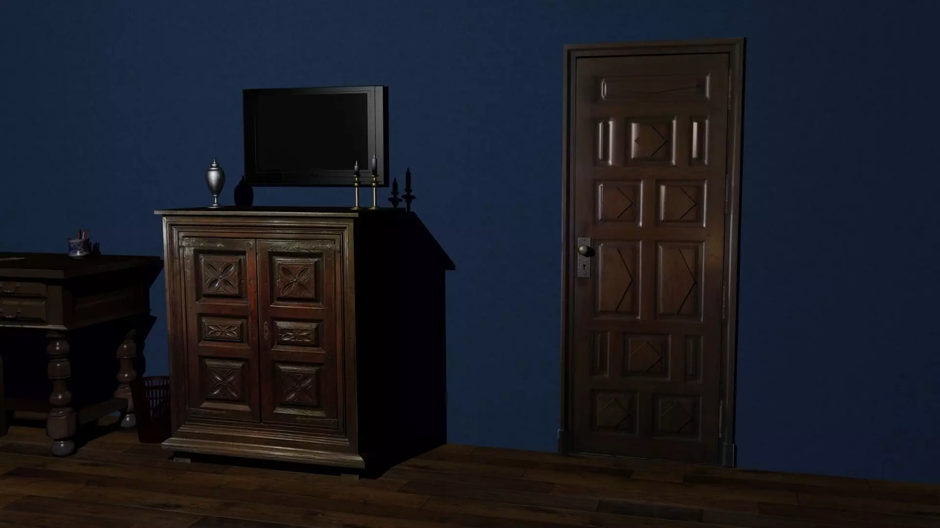 Classical french Bedroom Low-poly 3D model_0