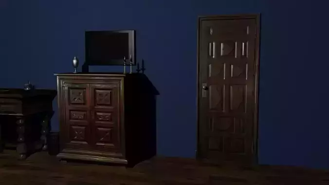 Classical french Bedroom Low-poly 3D model