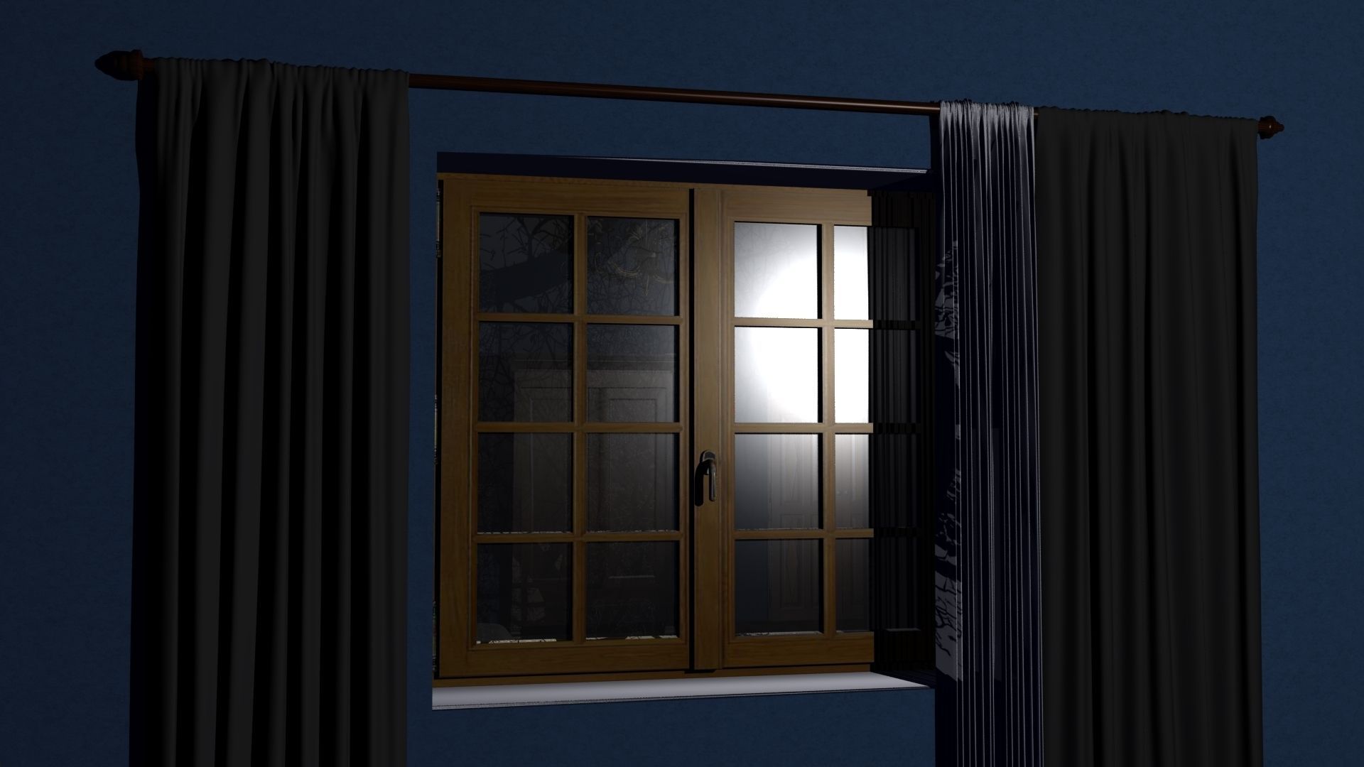 Classical french Bedroom Low-poly 3D model_4