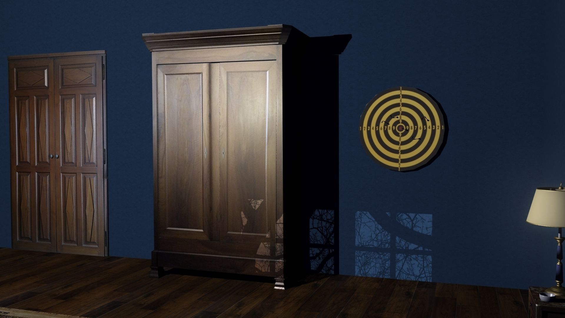 Classical french Bedroom Low-poly 3D model_1