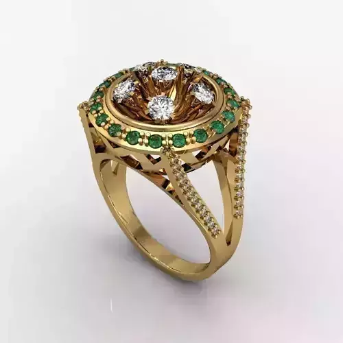 MFS emerald and diamond ring