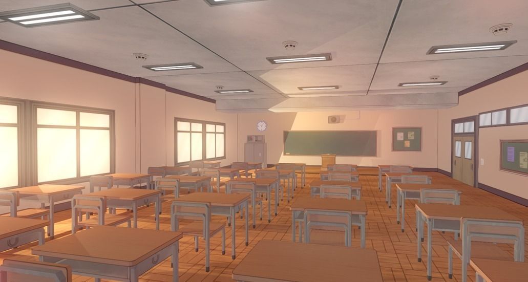 Anime Classroom - Game Props Low-poly 3D model_2