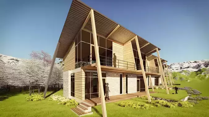 ROW HOUSE at WEEKEND - 01 3D model