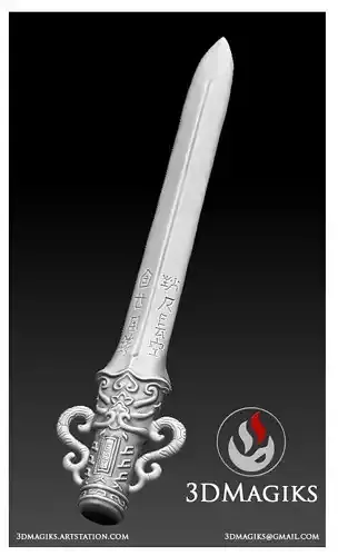 3DMagiks - 3D Printable Sky Spear Mode from movie Hero by Jet Li 3D print model