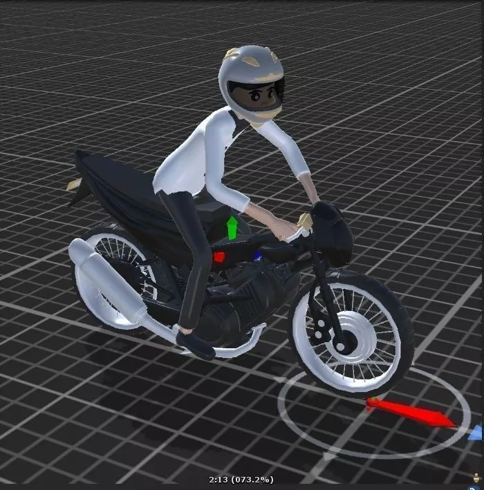 motorcycle boy Free low-poly 3D model